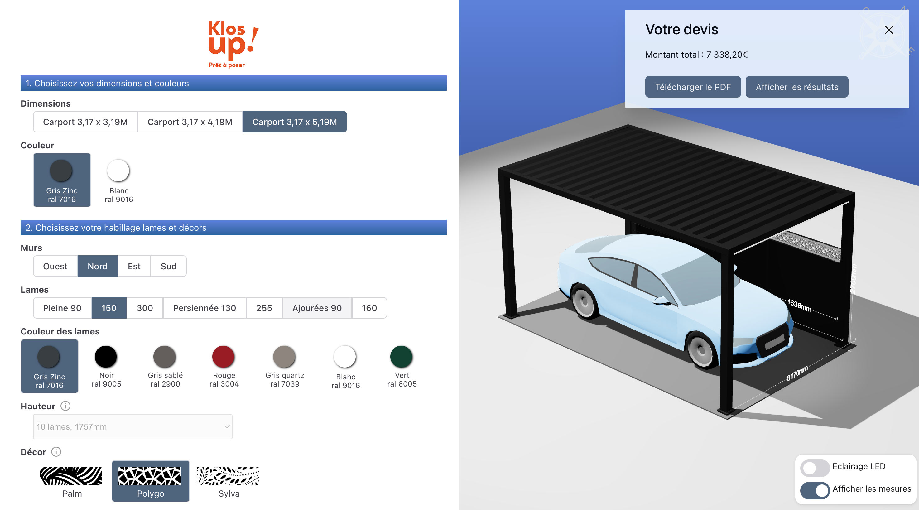 3d carport configurator